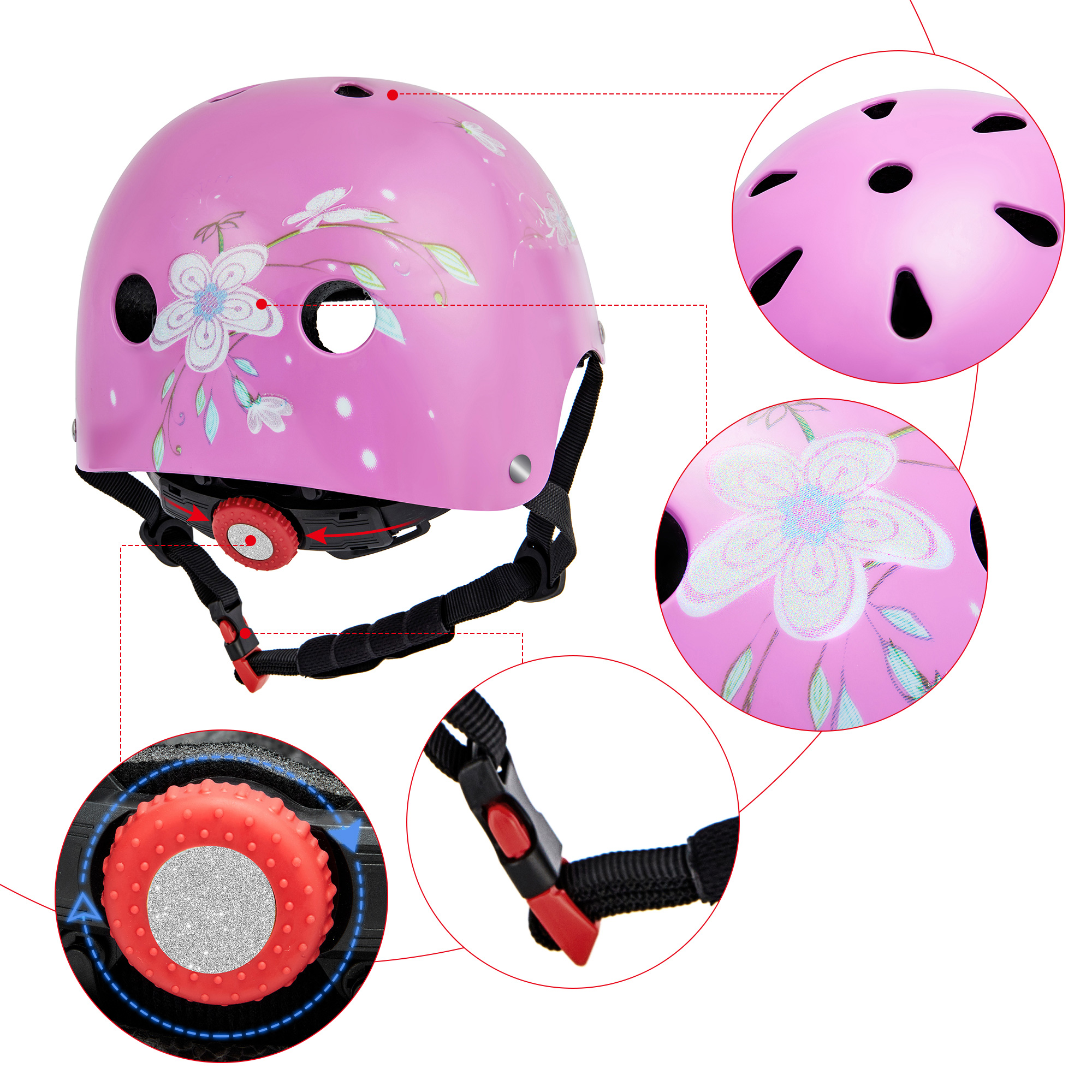 Details about / 7pcs Kids Outdoor Sports Protective Gear Safety Pads Set Helmet Knee /&Elbow Pads